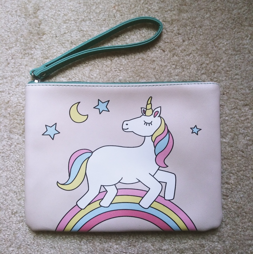 💛FREE W/ PURCHASE💛Unicorn Pink/Blue Make-Up Pouch